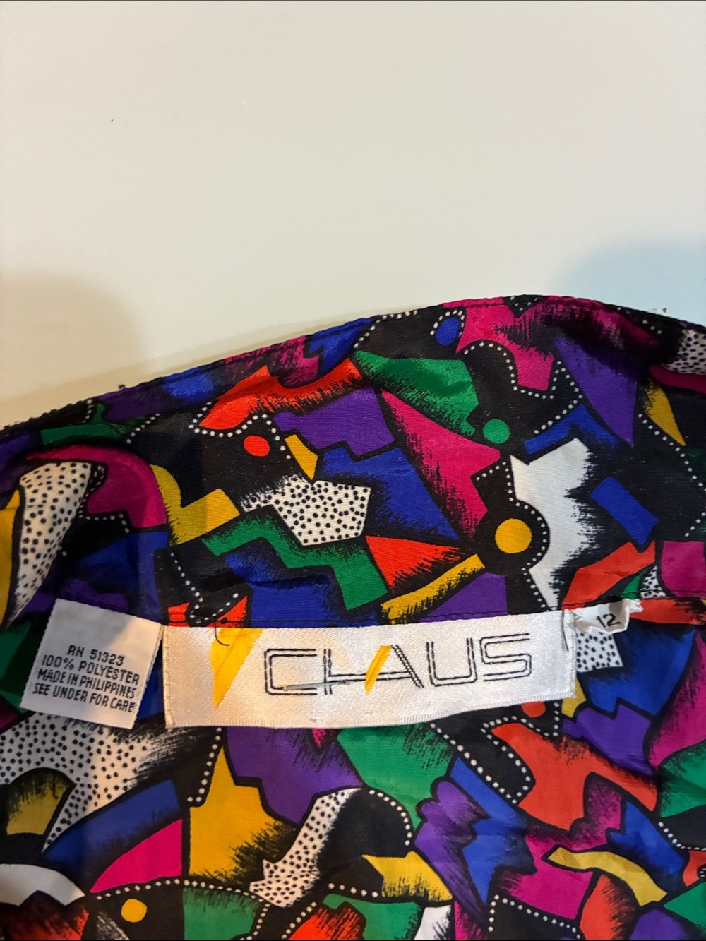 AMAZING vintage 1980s?  Chaus  Abstract colors pop double breasted blouse - Picture 2 of 11